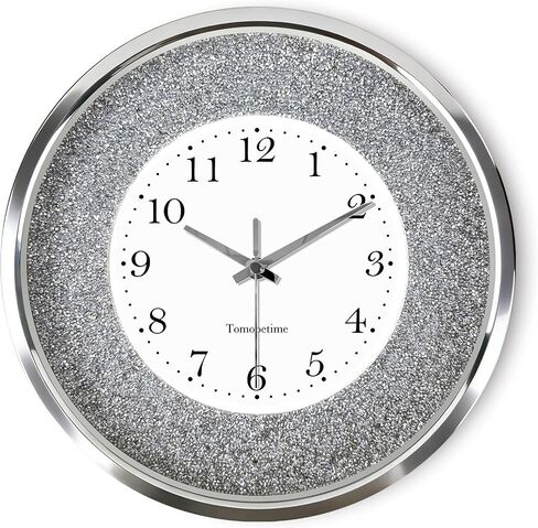 Lighted Wall Clock 12 Inch, Light and Sound Sensor, Light Up Wall Clock, Glow in The Dark, LED Illuminated Silent Non Ticking Battery Operated for Bedroom Living Room Decor (Silver) in Saudi Arabia