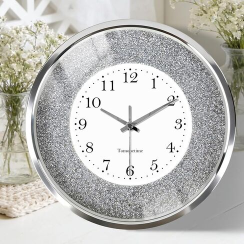 Lighted Wall Clock 12 Inch, Light and Sound Sensor, Light Up Wall Clock, Glow in The Dark, LED Illuminated Silent Non Ticking Battery Operated for Bedroom Living Room Decor (Silver) in Saudi Arabia