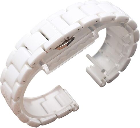 12/13/14/15/16/17/18/19/20/21/22mm Ceramic Watch Band for Women Man Solid Stainless Steel Bracelet Replace Belt,Gold white-13mm in Saudi Arabia