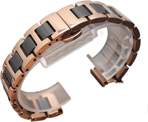 12/13/14/15/16/17/18/19/20/21/22mm Ceramic Watch Band for Women Man Solid Stainless Steel Bracelet Replace Belt,Gold white-13mm in Saudi Arabia