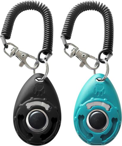 Pet Training Clicker with Wrist Strap - Dog Training Clickers (New Black + Blue) in Kuwait