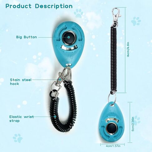 Pet Training Clicker with Wrist Strap - Dog Training Clickers (New Black + Blue) in Kuwait