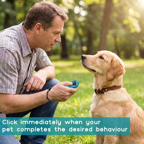 Pet Training Clicker with Wrist Strap - Dog Training Clickers (New Black + Blue) in Kuwait