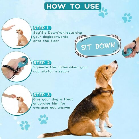 Pet Training Clicker with Wrist Strap - Dog Training Clickers (New Black + Blue) in Kuwait