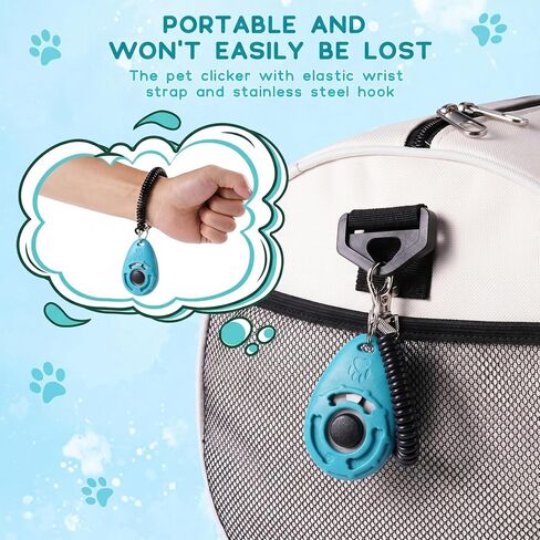 Pet Training Clicker with Wrist Strap - Dog Training Clickers (New Black + Blue) in Kuwait