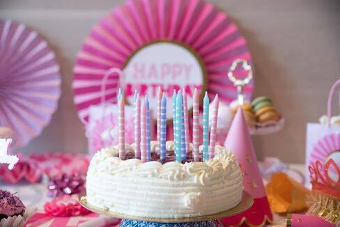Party Partners 16-Count Deluxe Birthday Candles, 4.75" Tall, Pastel White Stripes in Saudi Arabia