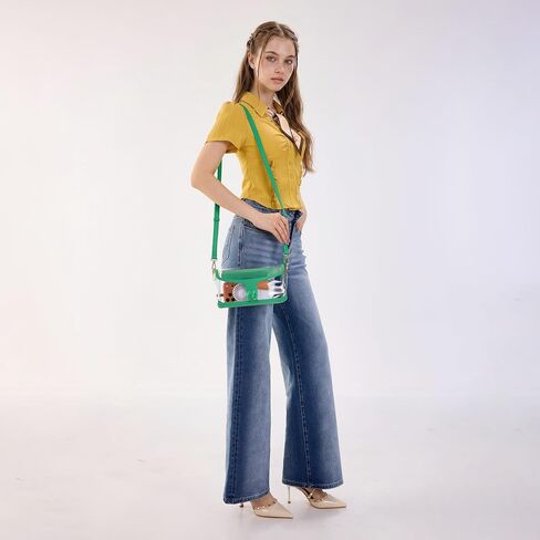 Milan Chiva Clear Crossbody Bag Stadium Approved for Women, Waterproof Clear Purse for Stadium Events Concerts Sports in Saudi Arabia