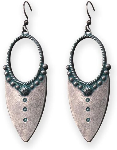 Handmade Boho Vintage Teardrop Earrings Bohemian Hammered & Engraved Earrings Boho Antiqued Earrings Unique Antique Bronze Tribal Ethnic Teardrop Shaped Drop Dangle Earrings For Women in Saudi Arabia