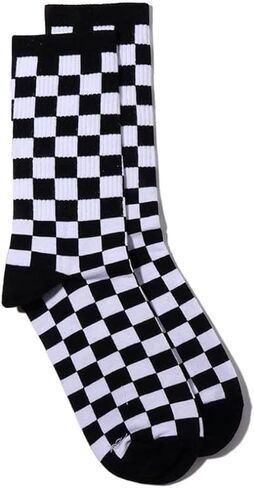 Black Fashion Harajuku Trends Women Checkerboard Socks Geometric Checkered Socks Men Hip Hop Cotton Unisex Print Skateboard in Kuwait