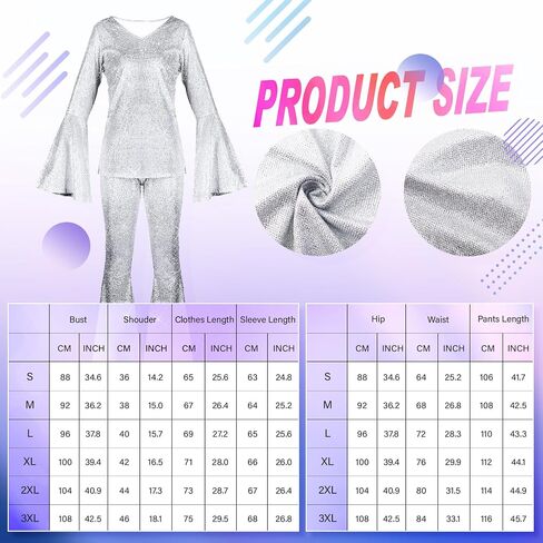 Haysandy 70s Outfit Women Disco Hippie Costume Accessories Pink Peace Disco Bottom Pants for Carnival Halloween Cosplay in Kuwait