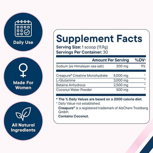 Love Sweat Fitness (her Form | Creatine for Women | 5g Creapure Creatine Monohydrate + L-Glutamine, Betaine, Coconut Water & Electrolytes | Strength, Recovery & Hydration | 30 Servings in Saudi Arabia