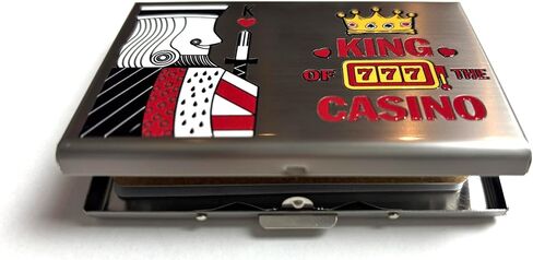 Metal Gambling Wallet Card Holder – Slim RFID Wallet for Men – Stainless Steel Casino Card Case for Player’s Cards, IDs & Credit Cards – Stylish Vegas Gift and Birthday Gifts for Gamblers in Saudi Arabia