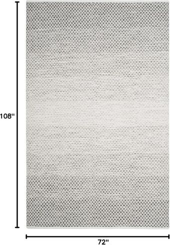 سجادة منطقة SAFAVIEH Montauk Collection - 6' x 9'، رمادي فاتح وعاجي، قطن مصنوع يدويًا، مثالية للمناطق ذات حركة المرور العالية في غرفة المعيشة وغرفة النوم (MTK601K) in Kuwait