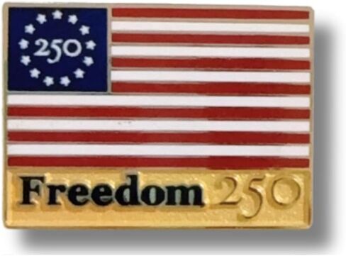 Official Freedom 250 Lapel Pin, Keepsake Collector Item in Navy Blue Velvet Pouch LImited Edition in Kuwait