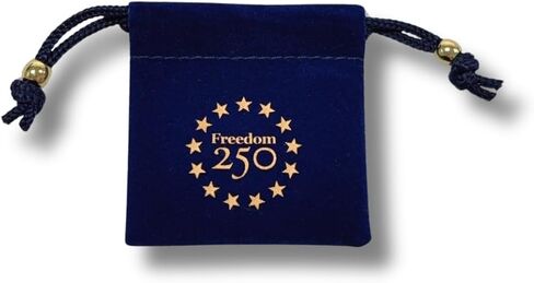 Official Freedom 250 Lapel Pin, Keepsake Collector Item in Navy Blue Velvet Pouch LImited Edition in Kuwait