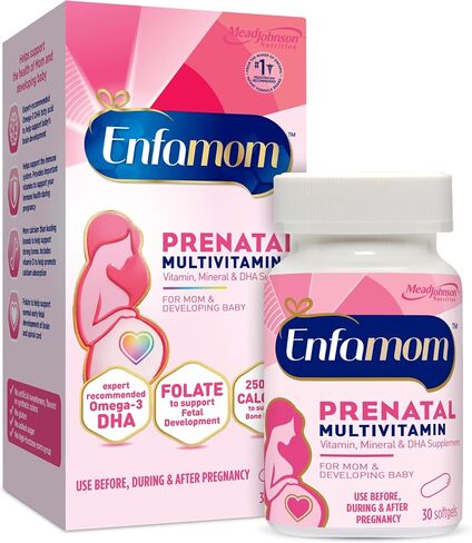 Enfamom Prenatal Vitamin Supplement for Pregnant and Lactating Women from Enfamil, 30 Softgels, Omega-3 DHA + Folate + Calcium in Saudi Arabia