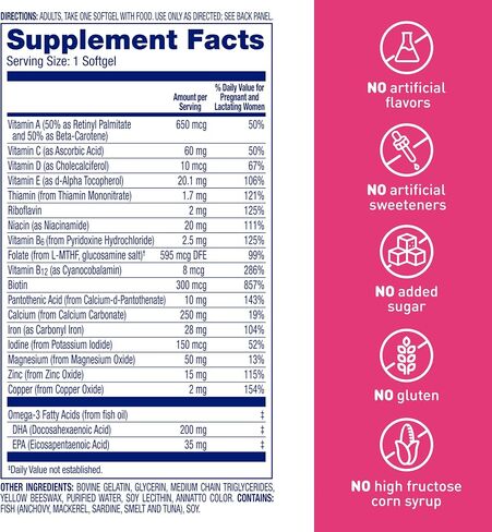 Enfamom Prenatal Vitamin Supplement for Pregnant and Lactating Women from Enfamil, 30 Softgels, Omega-3 DHA + Folate + Calcium in Saudi Arabia