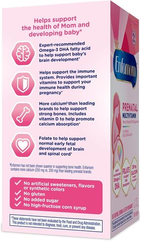 Enfamom Prenatal Vitamin Supplement for Pregnant and Lactating Women from Enfamil, 30 Softgels, Omega-3 DHA + Folate + Calcium in Saudi Arabia