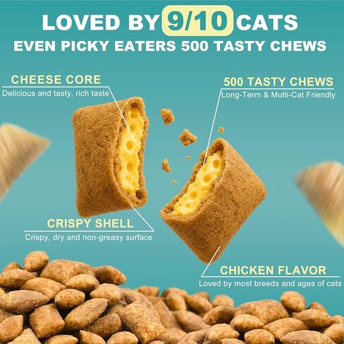L-Lysine Chews for Cats 500 Chews, Bites Allergy & Immune Bites for Cats, with Colostrum & Omega-3s for Soothes Sneezing, Runny Nose & Itchy Skin, for All Ages & Breeds Cats in Saudi Arabia