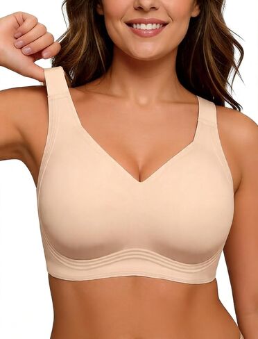 Soft Intention Wireless Jelly Bra W-Shaped Jelly Strap Bra Full Coverage Seamless in Saudi Arabia