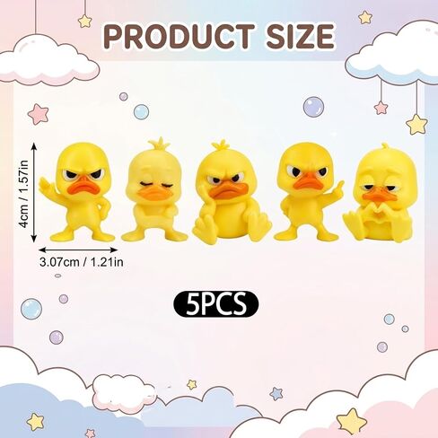 CZFDHP Angry Duck, Funny Desk Decor, 5 Pcs Car Interior Accessory, Unique 3D Ducks for Office Workers, Duck Figurine Collection for Stress Relief and Dorm Room Decor in Saudi Arabia