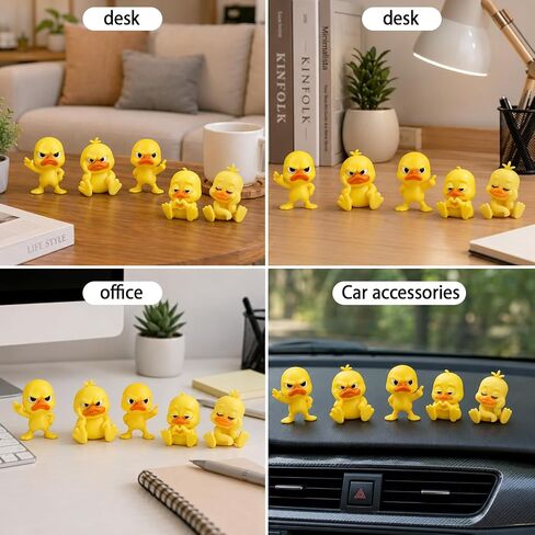 CZFDHP Angry Duck, Funny Desk Decor, 5 Pcs Car Interior Accessory, Unique 3D Ducks for Office Workers, Duck Figurine Collection for Stress Relief and Dorm Room Decor in Saudi Arabia