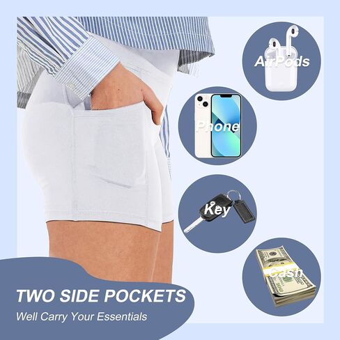 CAMPSNAIL 3" Biker Shorts Women with Pockets and 3" Workout Shorts (Black/White, Size Small-Medium) in Saudi Arabia