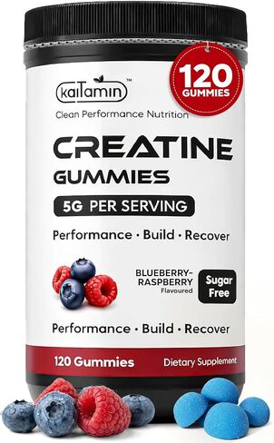 NSF Certified Kaitamin Creatine Monohydrate Gummies 5g – Sugar Free, Vegan, Halal, Non-GMO – Muscle, Strength, Recovery & Brain Health – for Women & Men – 120 Count, 30 Servings in Saudi Arabia