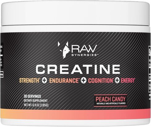 RAW Synergies Creatine Peach Candy 30 serv in Saudi Arabia