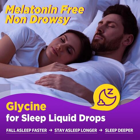 duwhot Glycine for Sleep Liquid Drops Sugar Free, 1.5g/3g Glycine Supplement Plus Magnesium, L-theanine & Vitamins for Stress Relief, Relaxation & Energy Support, Liposomal, Vegan, Organic, 2 FL OZ in Saudi Arabia