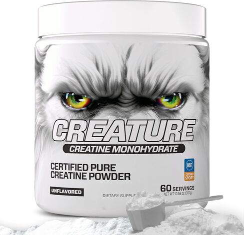 CREATURE® Creatine Monohydrate – NSF Certified for Sport®, Tested for 288+ Banned Substances– Pure Micronized Powder for Muscle, Strength, Recovery & Brain Support – Unflavored, 300G, 60 Servings in Saudi Arabia