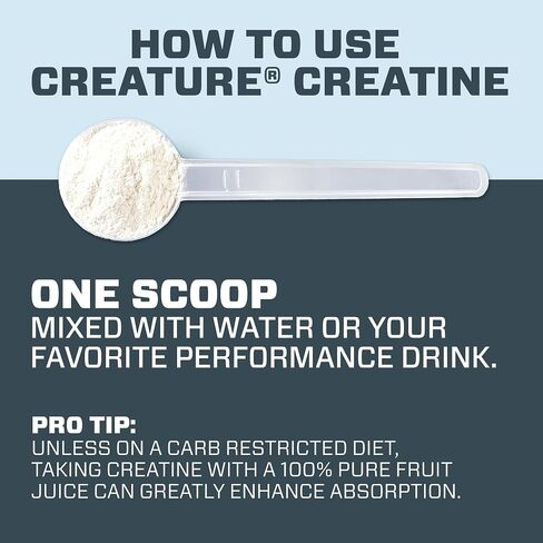 CREATURE® Creatine Monohydrate – NSF Certified for Sport®, Tested for 288+ Banned Substances– Pure Micronized Powder for Muscle, Strength, Recovery & Brain Support – Unflavored, 300G, 60 Servings in Saudi Arabia
