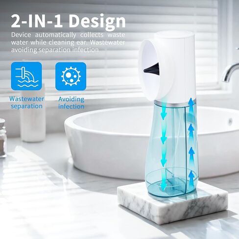 Scian Ear Wax Removal, Electric Ear Irrigation Flushing System, Water Powered Ear Cleaner Tool with 4 Pressure Settings, Safe & Effective Ear Cleaning Kit with 6 Tips, USB Rechargeable, IPX7, Blue in Saudi Arabia