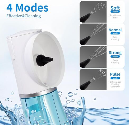 Scian Ear Wax Removal, Electric Ear Irrigation Flushing System, Water Powered Ear Cleaner Tool with 4 Pressure Settings, Safe & Effective Ear Cleaning Kit with 6 Tips, USB Rechargeable, IPX7, Blue in Saudi Arabia