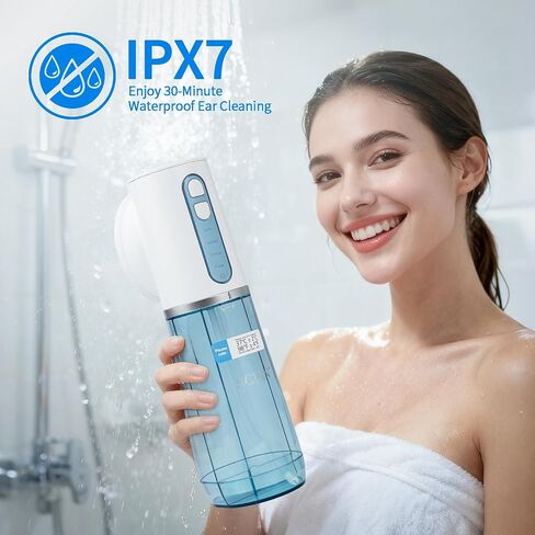 Scian Ear Wax Removal, Electric Ear Irrigation Flushing System, Water Powered Ear Cleaner Tool with 4 Pressure Settings, Safe & Effective Ear Cleaning Kit with 6 Tips, USB Rechargeable, IPX7, Blue in Saudi Arabia