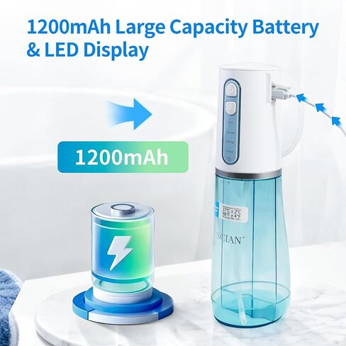 Scian Ear Wax Removal, Electric Ear Irrigation Flushing System, Water Powered Ear Cleaner Tool with 4 Pressure Settings, Safe & Effective Ear Cleaning Kit with 6 Tips, USB Rechargeable, IPX7, Blue in Saudi Arabia