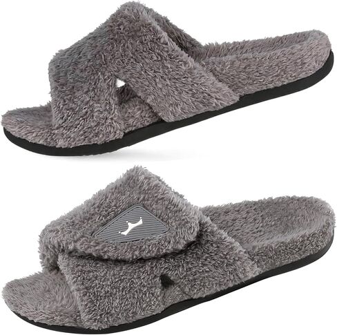 BCSTUDIO Women’s Orthopedic Slippers Arch Support Open Toe Plantar Fasciitis Memory Foam Fuzzy Women House Slippers in Saudi Arabia