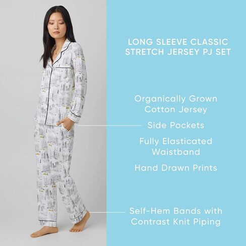 Bed Head PJs Womens Devil Wears Prada Matching 2 Piece Pajama Set - Cotton Jersey Button Down Pajamas - Sleep & Lounge Wear in Saudi Arabia