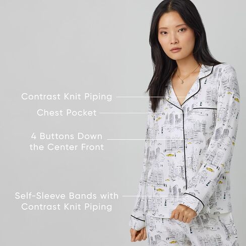 Bed Head PJs Womens Devil Wears Prada Matching 2 Piece Pajama Set - Cotton Jersey Button Down Pajamas - Sleep & Lounge Wear in Saudi Arabia