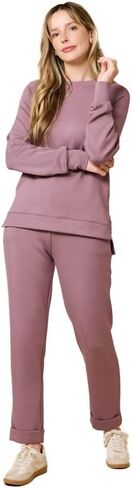 Softies Women's Athleisure Crew Neck Tunic with Side Zip & Flood Pant in Saudi Arabia