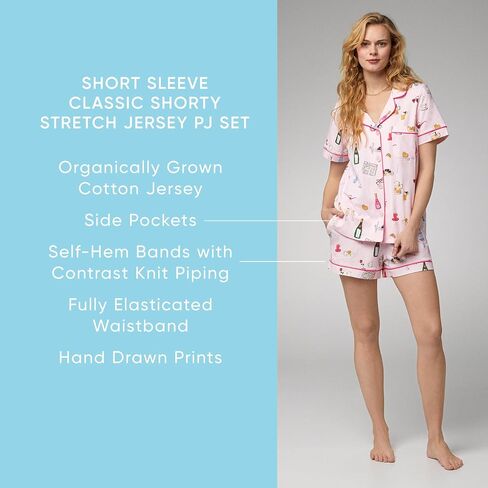 Bed Head PJs Womens Peanuts Snoopy Matching 2 Piece Pajama Set - 100% Cotton Button Down Pajamas - Sleep & Lounge Wear in Saudi Arabia