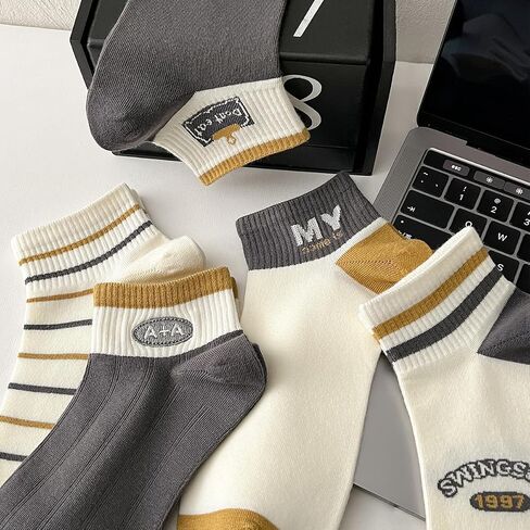 10 Pairs Men's Cotton Ankle Socks - Lightweight Athletic Casual Style for Spring & Summer in Saudi Arabia