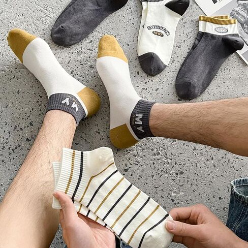 10 Pairs Men's Cotton Ankle Socks - Lightweight Athletic Casual Style for Spring & Summer in Saudi Arabia