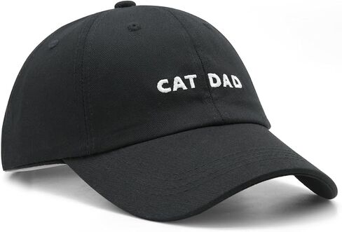 Cat Dad Hat Embroidered Baseball Cap for Men - Funny Cat Lover Gifts for Him, for Cat Dads Black in Saudi Arabia
