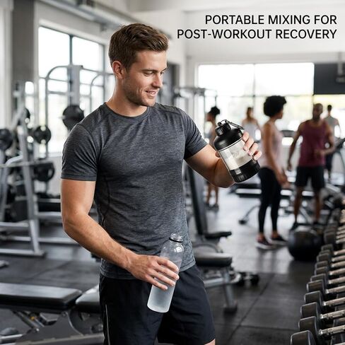 Set of 3 with 12oz Carabiner Clip and Base Capsule Box,50ml Protein Powder Container to Go, Protein Powder Travel Container, Plastic Protein Powder Container for Gym and Outdoor Activities in Saudi Arabia