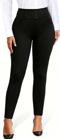 Agenlulu High Waisted Dress Pants for Women Slim Pencil Leg Elastic Waist Pull On Work Slacks for Women Business Casual in Kuwait