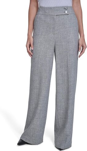 Calvin Klein Womens Wide Leg Button Closure Pant in Kuwait