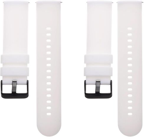 2 Pcs White 22mm Watch Bands, 7/8" Silicone Watch Band, Quick Release Waterproof Soft Replacement Straps Compatible, with Buckle, for Men Women in Saudi Arabia