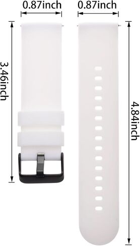2 Pcs White 22mm Watch Bands, 7/8" Silicone Watch Band, Quick Release Waterproof Soft Replacement Straps Compatible, with Buckle, for Men Women in Saudi Arabia