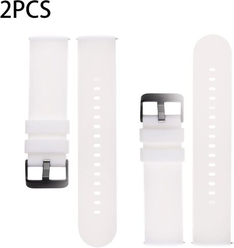 2 Pcs White 22mm Watch Bands, 7/8" Silicone Watch Band, Quick Release Waterproof Soft Replacement Straps Compatible, with Buckle, for Men Women in Saudi Arabia